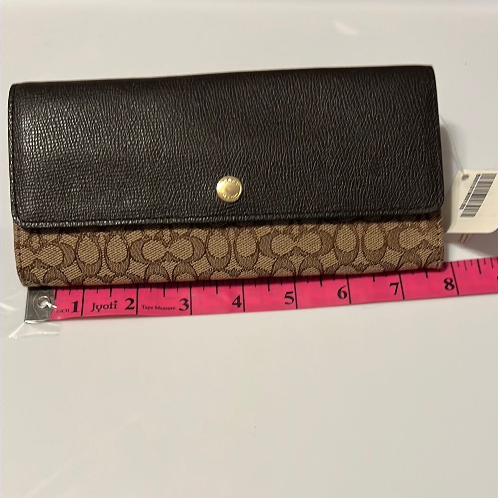 Coach Brown leather / Brown signature pattern Wallet - Picture 4 of 6
